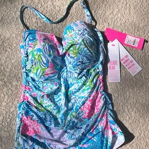NWT Lilly Pulitzer Tankini Top size 6. Removable strap. Sink or Swim!